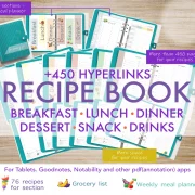 Recipe Blank Book for Tablet, Blue