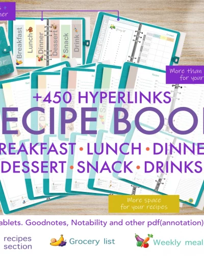 Recipe Blank Book for Tablet, Blue