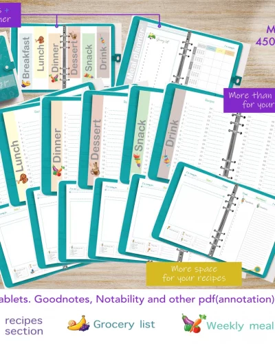Recipe Blank Book for Tablet, Blue