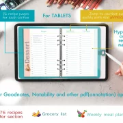 Recipe Blank Book for Tablet, Blue