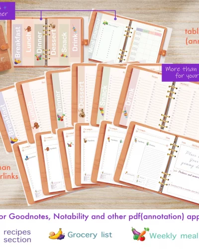 Recipe Blank Book for Tablet, Orange
