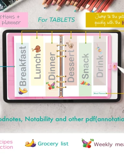 Recipe Journal for Tablet, Pink