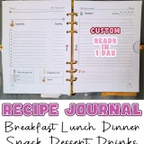 Recipe Journal Custom Binder
