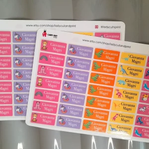 70 Personalised Name Labels