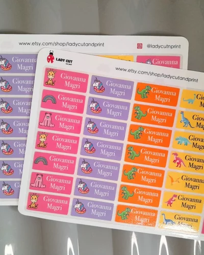 70 Personalised Name Labels