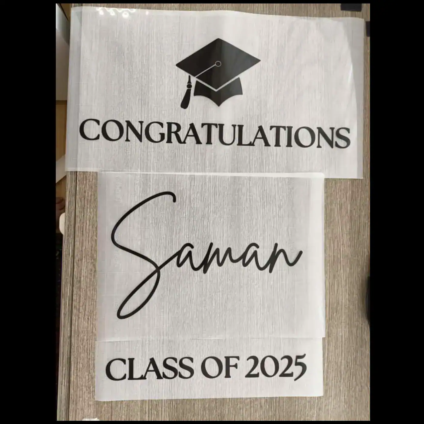 Vinyl decal sticker personalised – for weddings , balloons, birthdays, boards