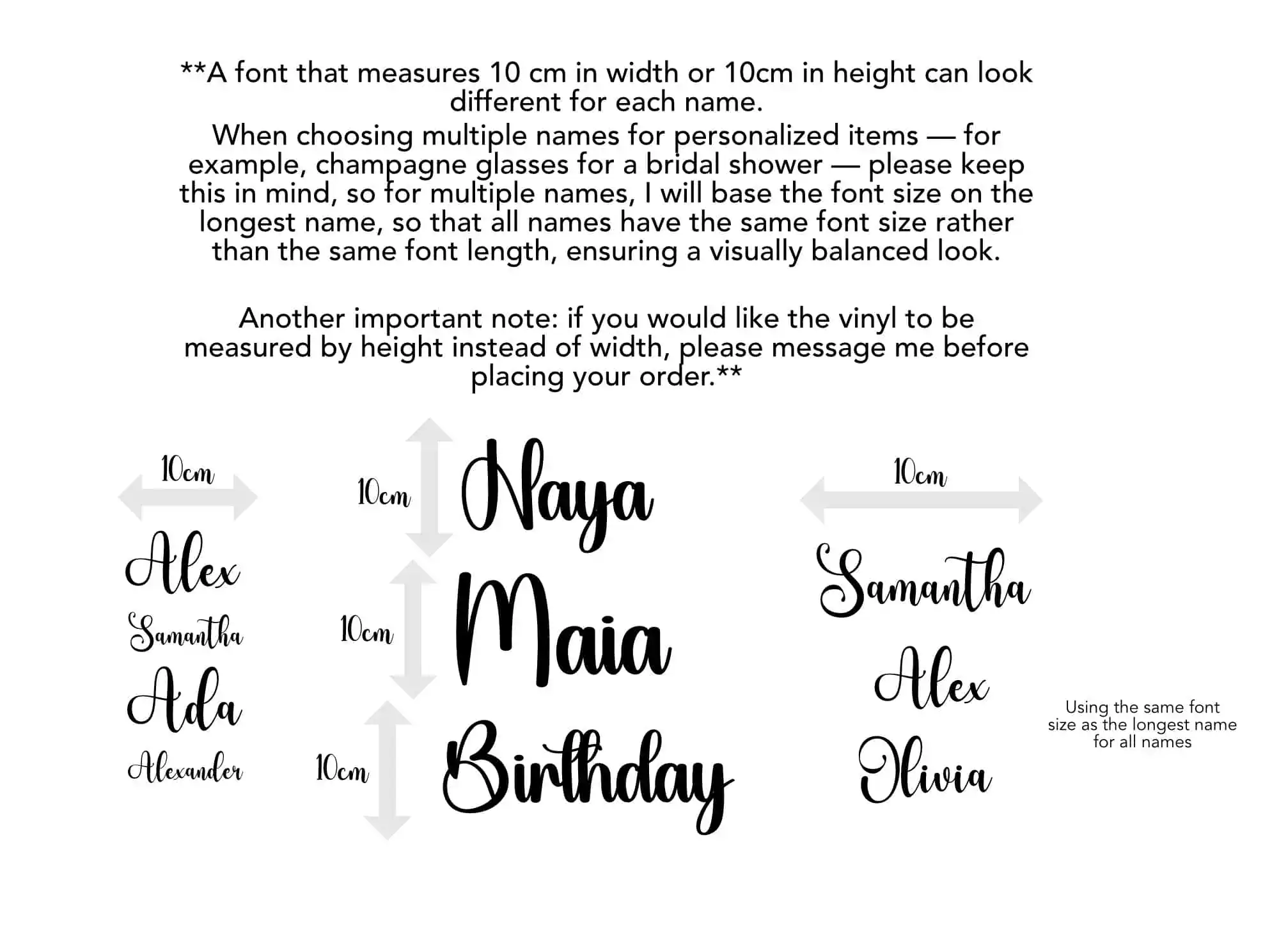 Vinyl decal sticker personalised – for weddings , balloons, birthdays, boards