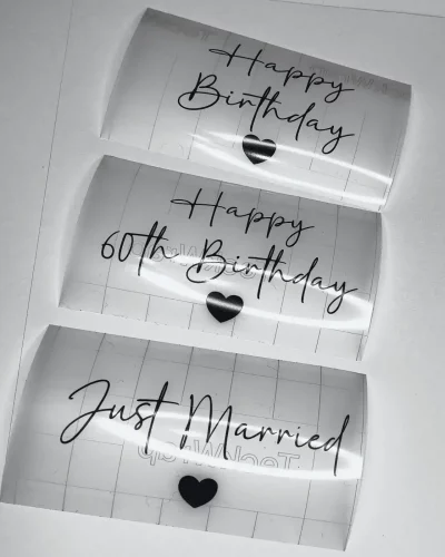 UP TO 20CM Vinyl decal sticker personalised – for weddings , balloons, birthdays, boards, Personalisation