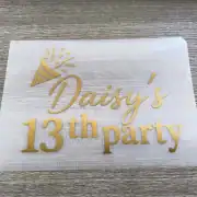 UP TO 20CM Vinyl decal sticker personalised – for weddings , balloons, birthdays, boards, Personalisation