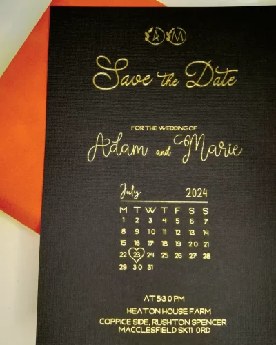 Custom Save the date – Gold or Silver