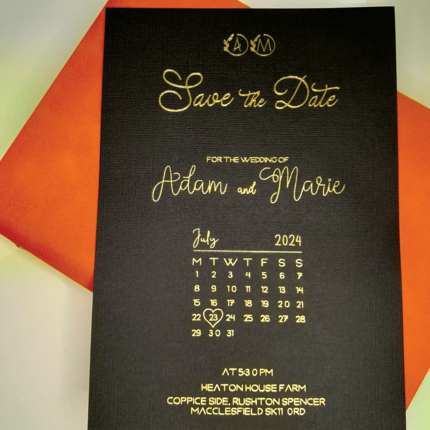 Custom Save the date – Gold or Silver
