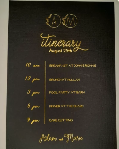 Custom Itinerary – Gold or Silver