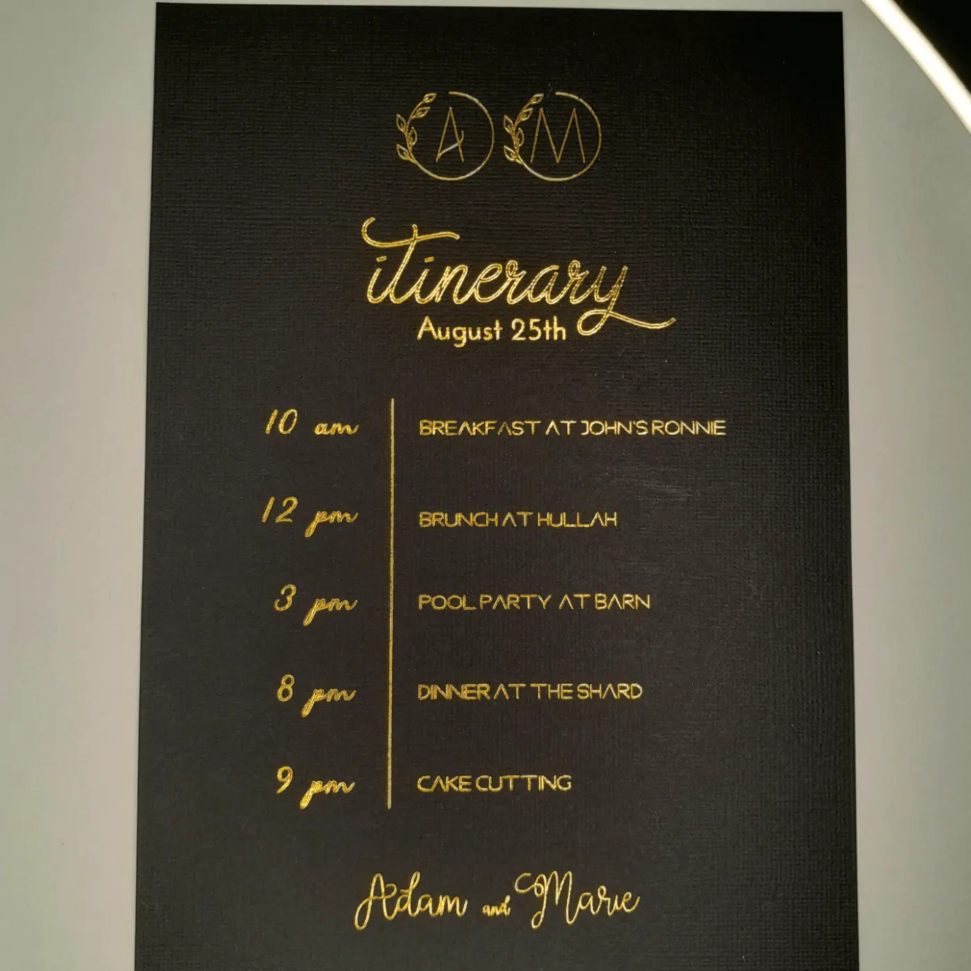 Custom Itinerary – Gold or Silver