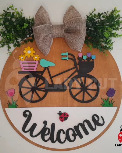 Spring Breeze Welcome Sign – SVG & XCS File for Laser Cutting, Cricut/Silhouette machines