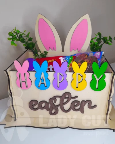 3 Easter Bunny Gift Boxes/Basket – SVG & XTool Files for Laser Cutting