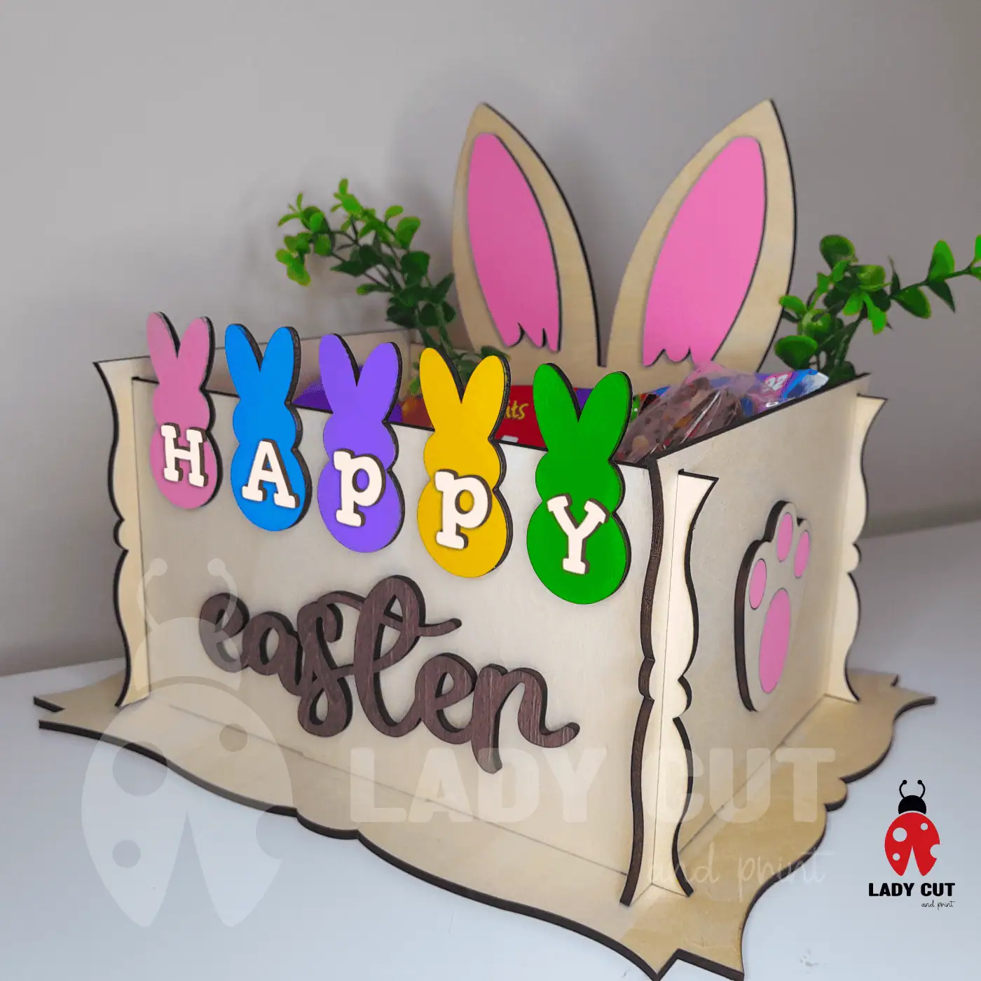 3 Easter Bunny Gift Boxes/Basket – SVG & XTool Files for Laser Cutting