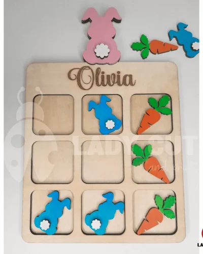 Tic-Tac-Toe Game – Easter – SVG & XTool Files for Laser Cutting