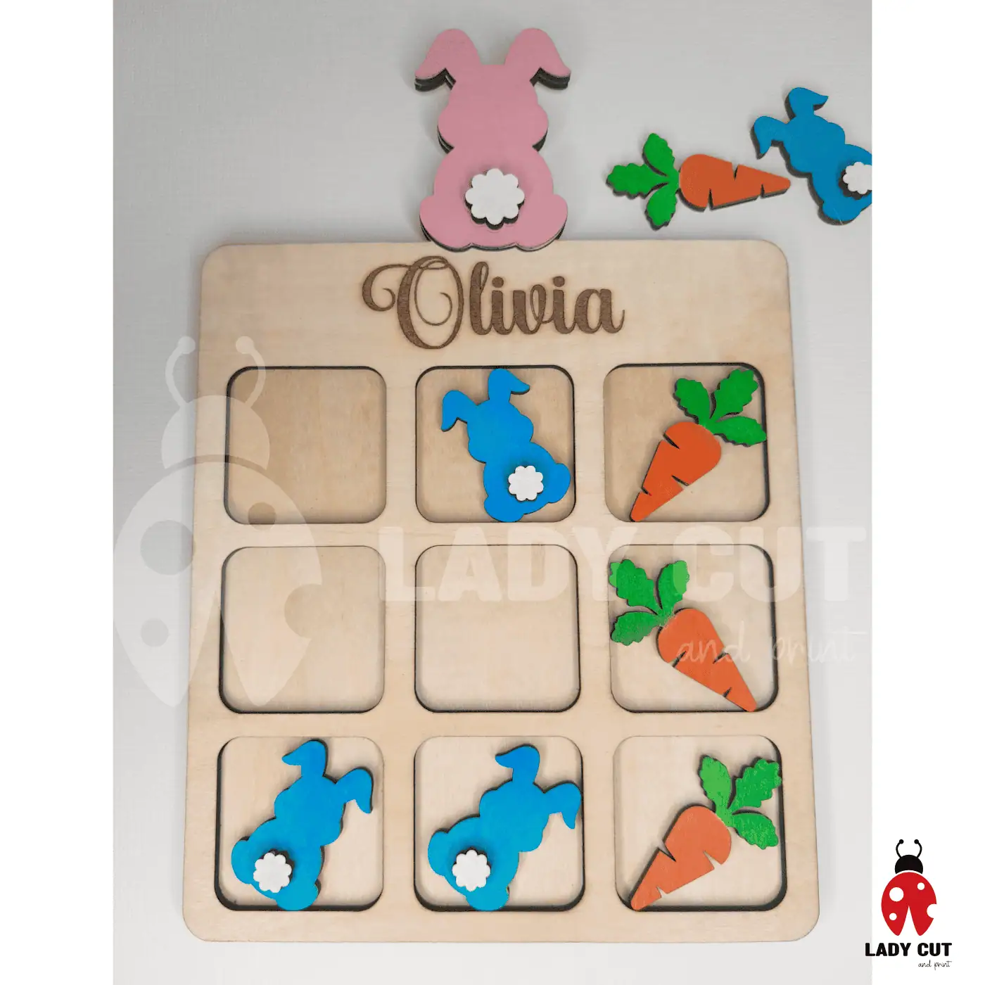 Tic-Tac-Toe Game – Easter – SVG & XTool Files for Laser Cutting