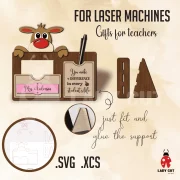 Personalized Dog Pen and Post-It Holder for Teachers – Cute & Lovely Gift (SVG & XCS Files for Laser Cutters)