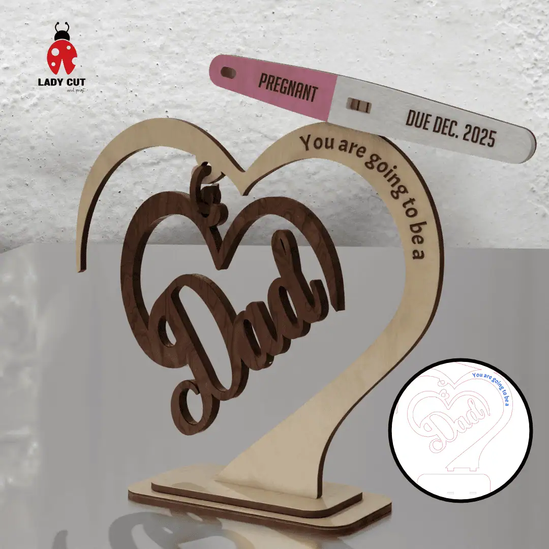 Dad To Be – Pregnancy Reveal Ornament (SVG + xTool File)