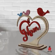 Mother’s Day SVG Ornament – Laser Cut Files for 1 to 4 Children (SVG + XCS)