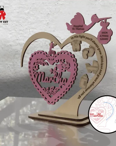 Personalized Newborn Baby SVG Ornament | Laser Cut File