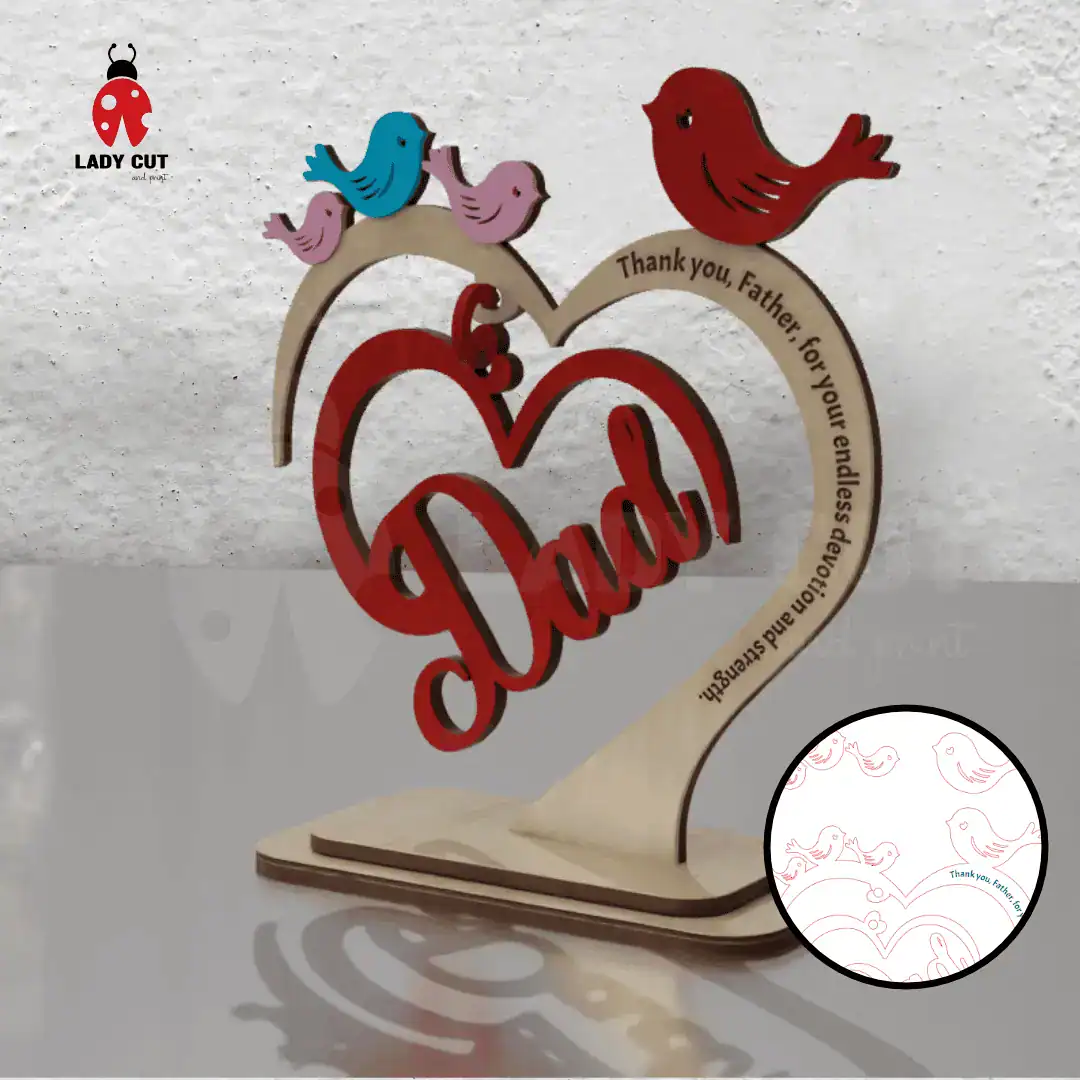 Father’s Day SVG Ornament – Laser Cut Files for 1 to 4 Children (SVG + XCS)