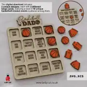 Basketball Bingo SVG & XCS – 2 Designs, 6 Cards, 48 Events – Laser Cut Game for Basketball Fans