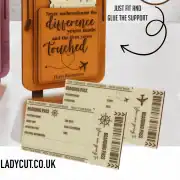 Happy Retirement SVG & XCS Laser Cut File – Cute Luggage Gift with Boarding Passes (Ship & Plane) + Display Stand