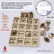 Football Bingo SVG & XCS – 3 different Cards, 48 Events – Laser Cut Game for Football Fans