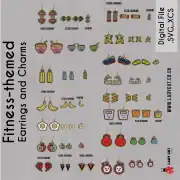 Laser Cut Earring & Charm SVG/XCS Bundle – Fitness Theme + 3 Elegant Designs (45 Pieces)