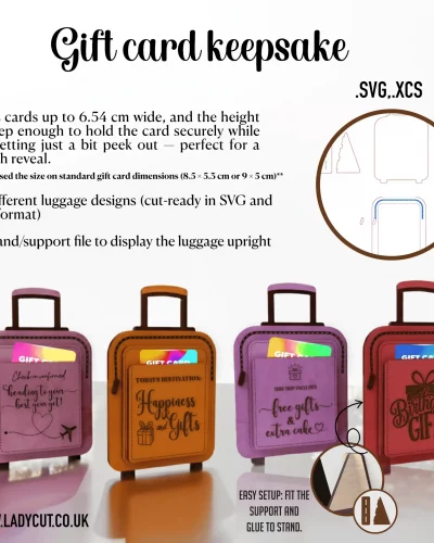 Creative Wooden Gift Card Holders – 6 different designs- Laser Cut Files – SVG, XCS