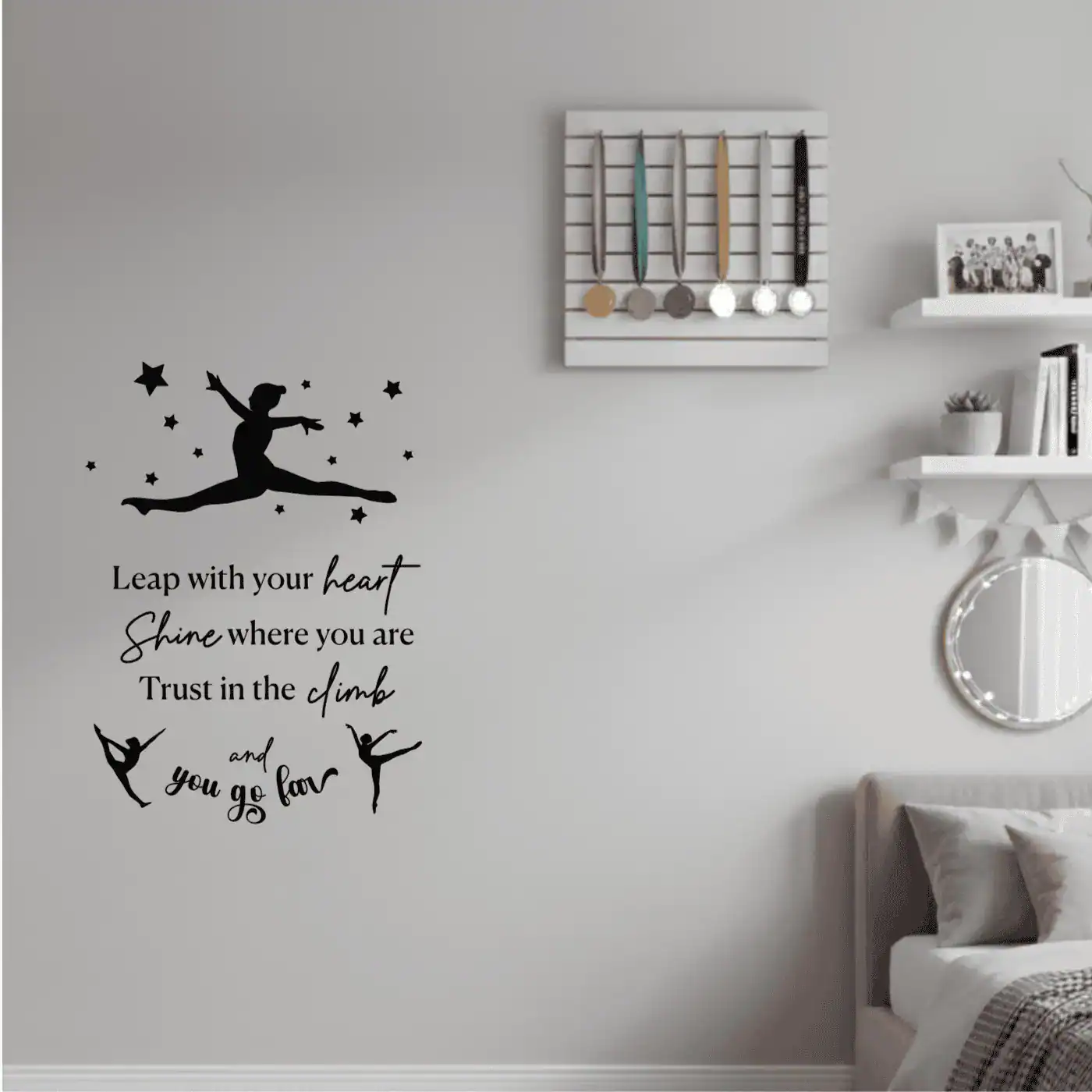 Gymnastics vinyl decal – quote – Wall sticker