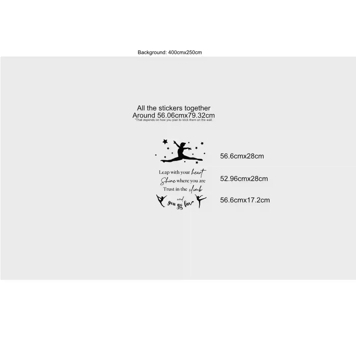 Gymnastics vinyl decal – quote – Wall sticker