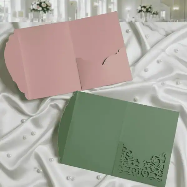 Canva Template Christmas Invitation Bundle: Invitation, Menu, Welcome, Details, RSVP & Pocket for cutting machines