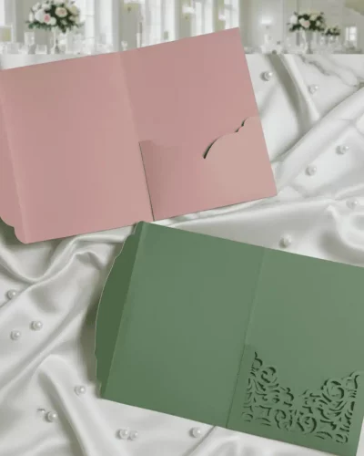 Vintage Lace Wedding Invitation Pocket SVG – DIY Templates (Digital Download)