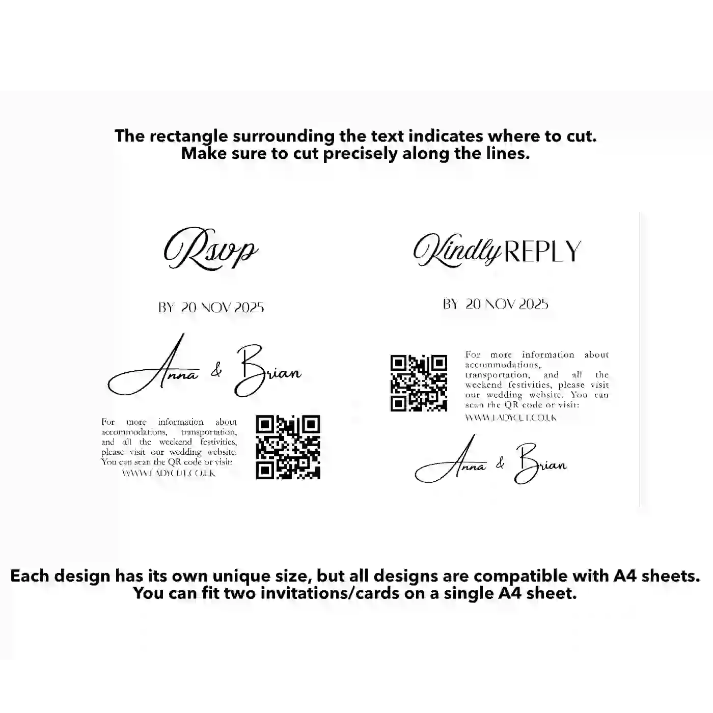 Canva Template – Bundle: New Year’s wedding invitation with Pocket: Invitations, Wisdom, Menus, Welcomes, Details, Rsvp