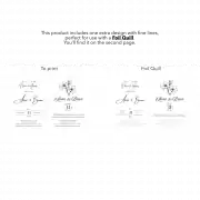 Canva Template – Bundle: New Year’s wedding invitation with Pocket: Invitations, Wisdom, Menus, Welcomes, Details, Rsvp