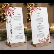 Canva Template Christmas Invitation Bundle: Invitation, Menu, Welcome, Details, RSVP & Pocket for cutting machines