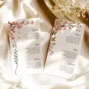 Canva Template Cherry Tree Invitation Bundle: Invitation, Menu, Welcome, Details, RSVP & Pocket for cutting machines