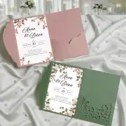 Canva Template Cherry Tree Invitation Bundle: Invitation, Menu, Welcome, Details, RSVP & Pocket for cutting machines