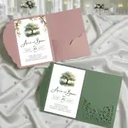 Romantic Wedding Invitation Bundle: Invitation, Menu, Welcome, Details, RSVP & Pocket for cutting machines