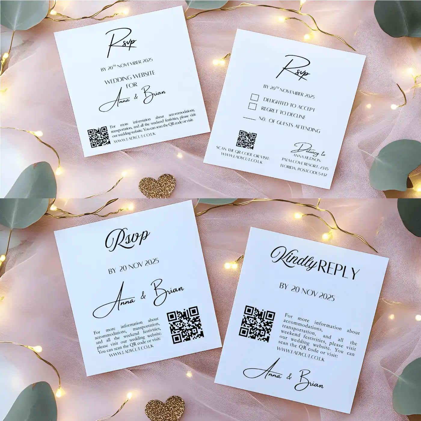 Canva Template – Bundle: New Year’s wedding invitation with Pocket: Invitations, Wisdom, Menus, Welcomes, Details, Rsvp