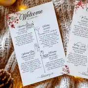 Canva Template Christmas Invitation Bundle: Invitation, Menu, Welcome, Details, RSVP & Pocket for cutting machines