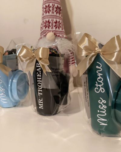 Personalised Coffee Cups with Lids, for Teacher’s gift , Parties, Party bag, and Events – Pack 10/20 – Sorted colours