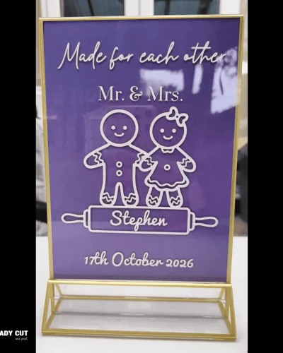 Mr. and Mrs. Acrylic sign for weddings and gifts