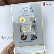 A5 Acrylic Sign for Showcasing Business Social Media Details