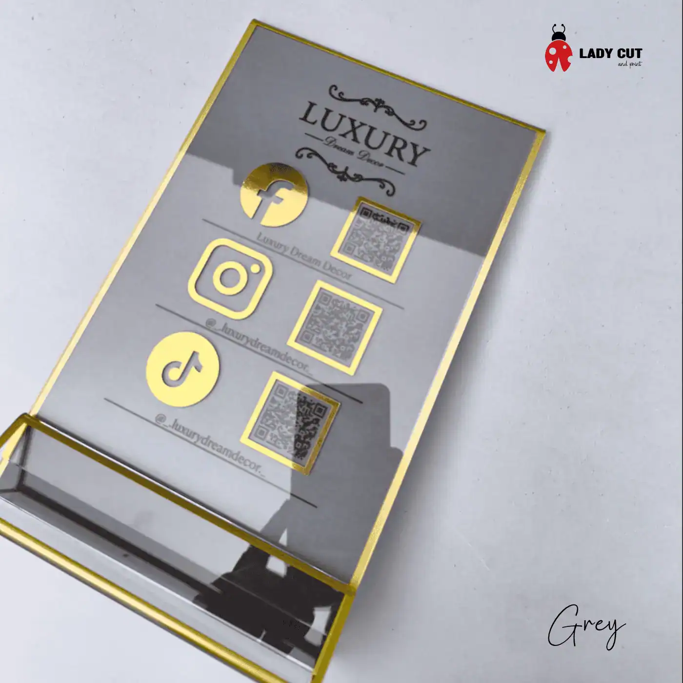 A5 Acrylic Sign for Showcasing Business Social Media Details