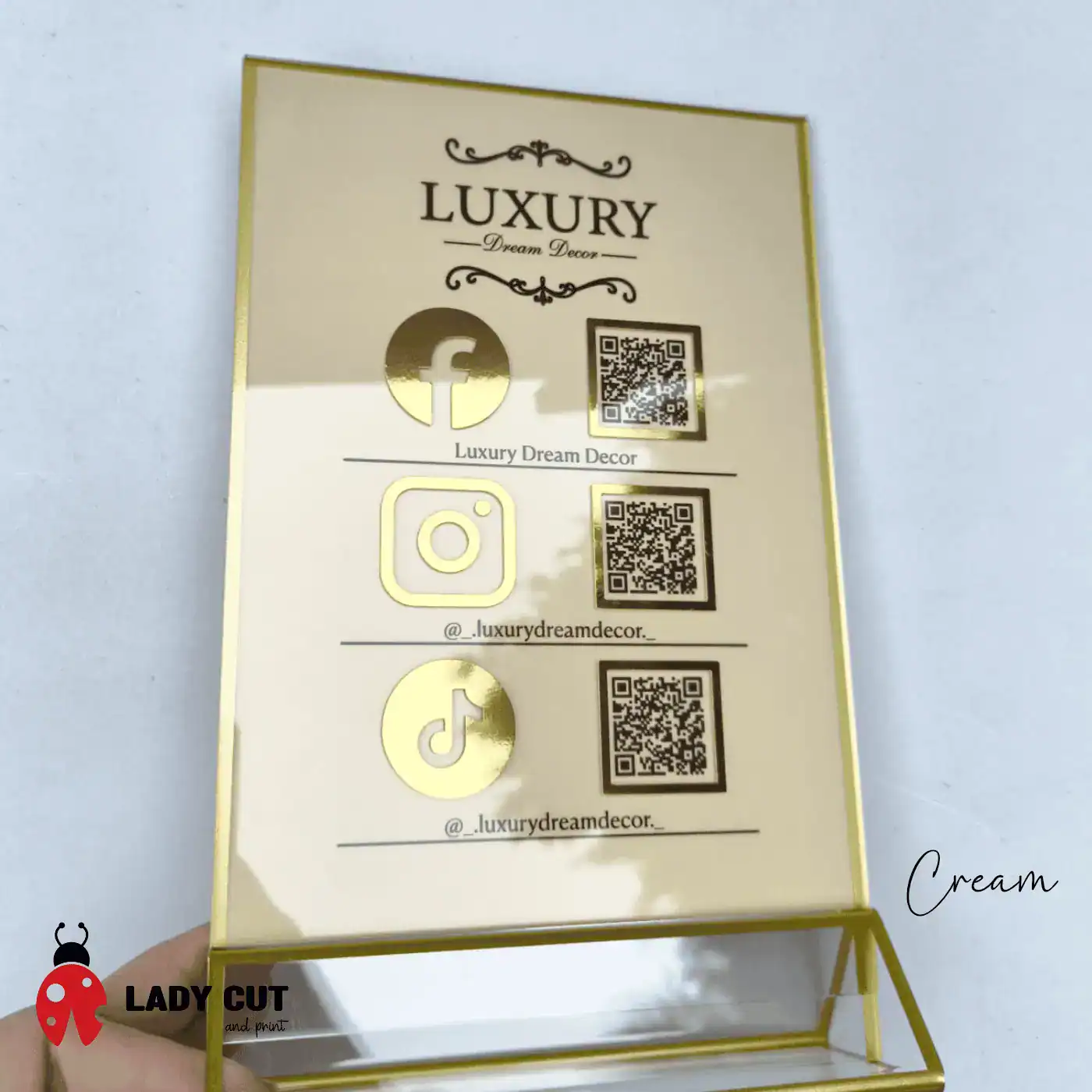 A5 Acrylic Sign for Showcasing Business Social Media Details