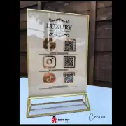 A5 Acrylic Sign for Showcasing Business Social Media Details